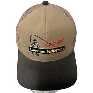 Vintage Grandad Awesome Fisherman Snapback Hat Cap